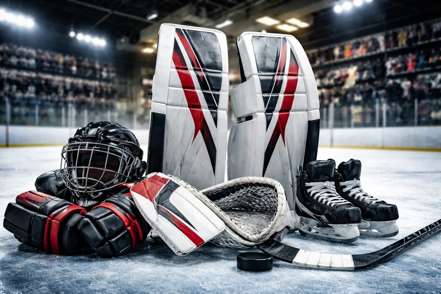 Hokejové vybavení - brankářské betony a hokejová helma