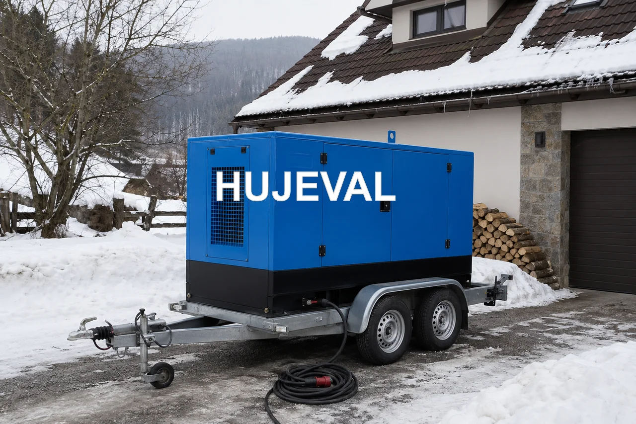 Mobilní elektrocentrála Hujeval v praxi — detail