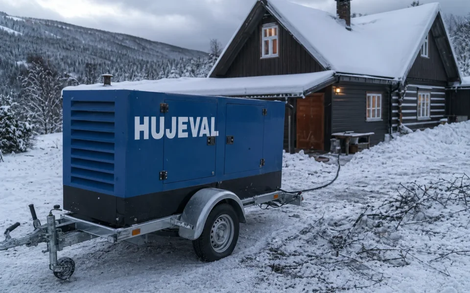 Týden bez proudu na chalupě v Krkonoších: deník vichřice a kolik nás to nakonec stálo — mobilní elektrocentrála Hujeval